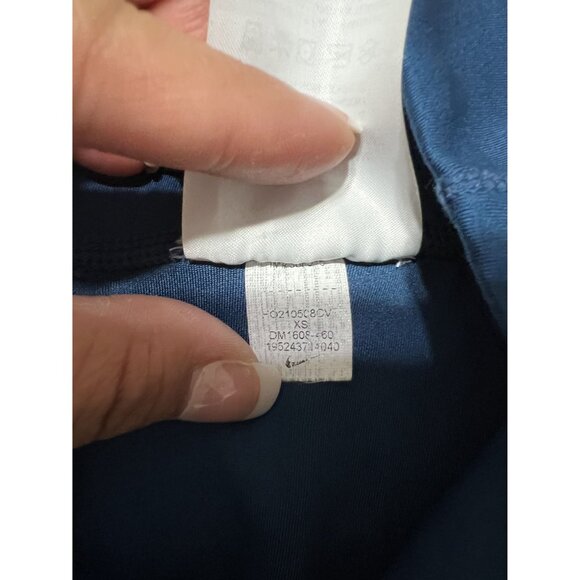 Nike Blue Gold Checkmark High Rise Full Leggings Workout Active Size XS - Picture 9 of 9